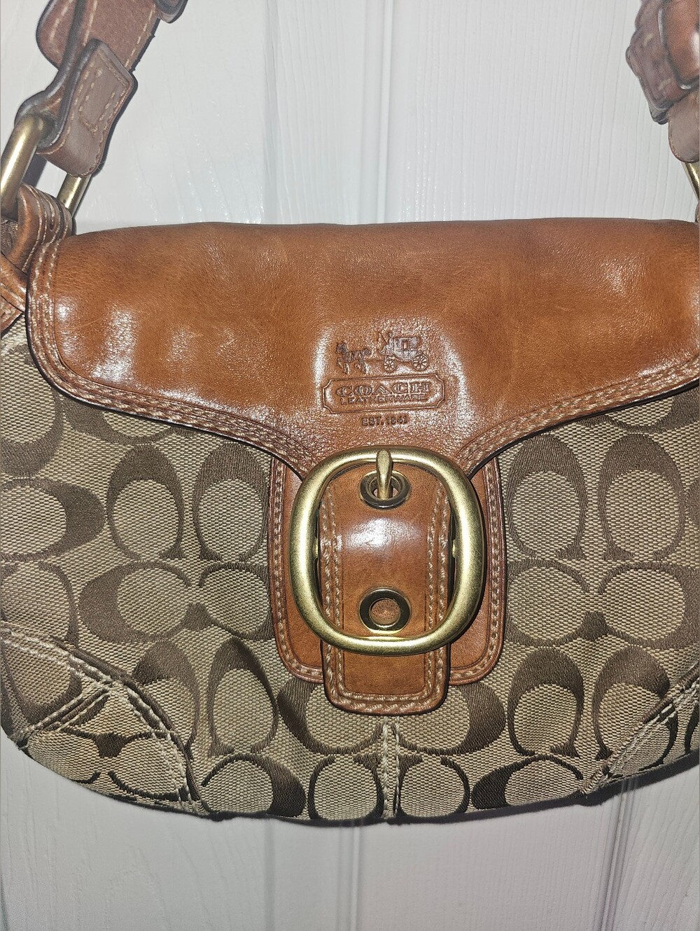 Y2K Vintage Coach Bleecker SoHo Signature Flap Shoulder Bag Purse Style 11441 - Picture 2 of 16